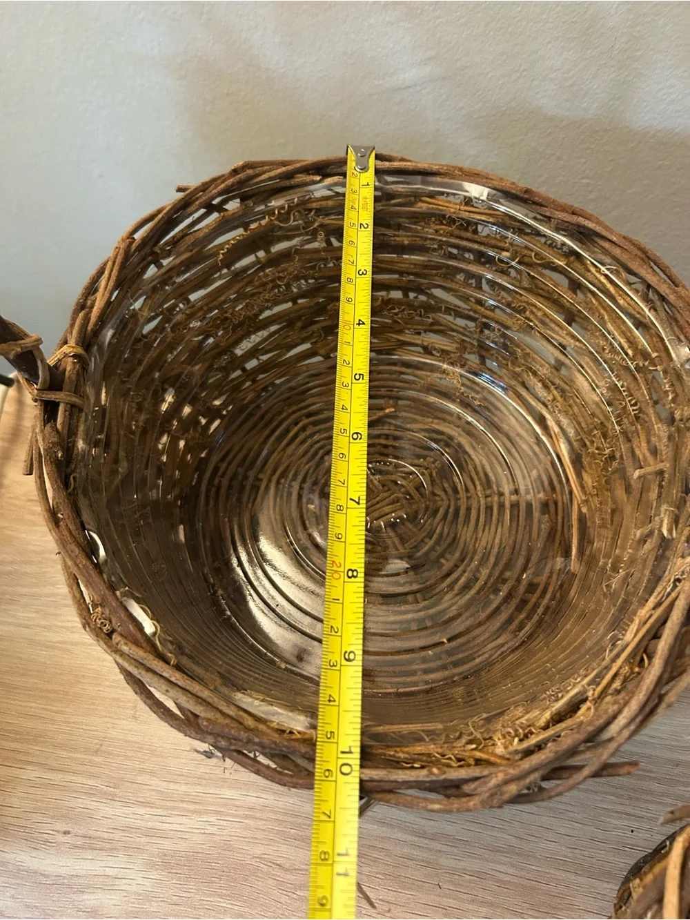 Rustic Wicker Vine Baskets with Handle - Brown - 3 included